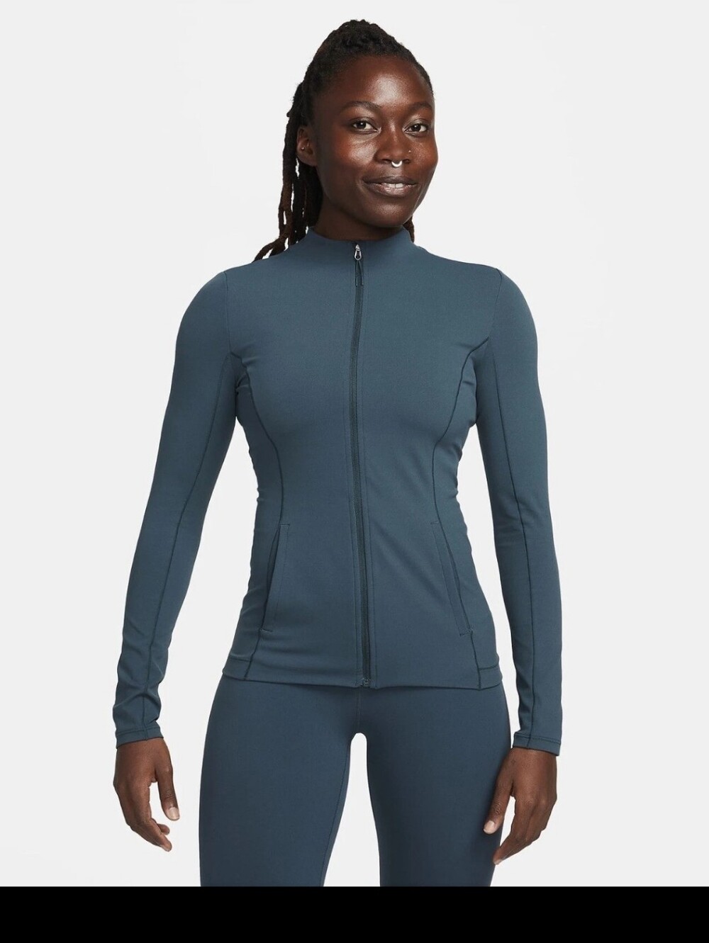 Nike Yoga Luxe Dri-FIT Full Zip Jacket Women's M Deep Jungle Speckled Swoosh
